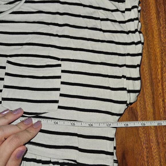 Time and Tru Black White Striped Maternity Flowy Top Womens Size S - Picture 4 of 6